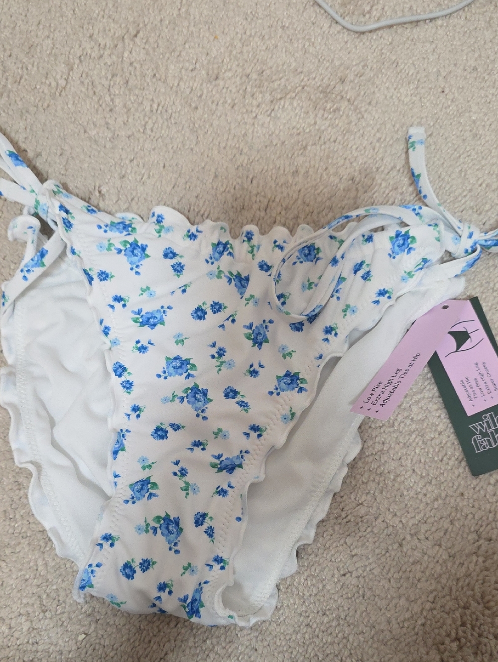 Wild‎ Fable White Floral Tie-Side Bikini Bottom Size Small